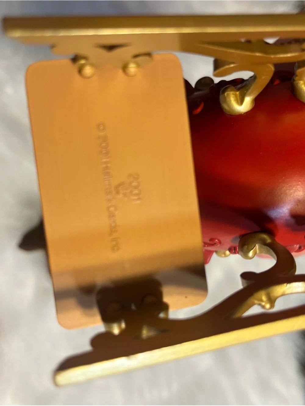 Hallmark Gold and Red Decorative Sleigh Ornament